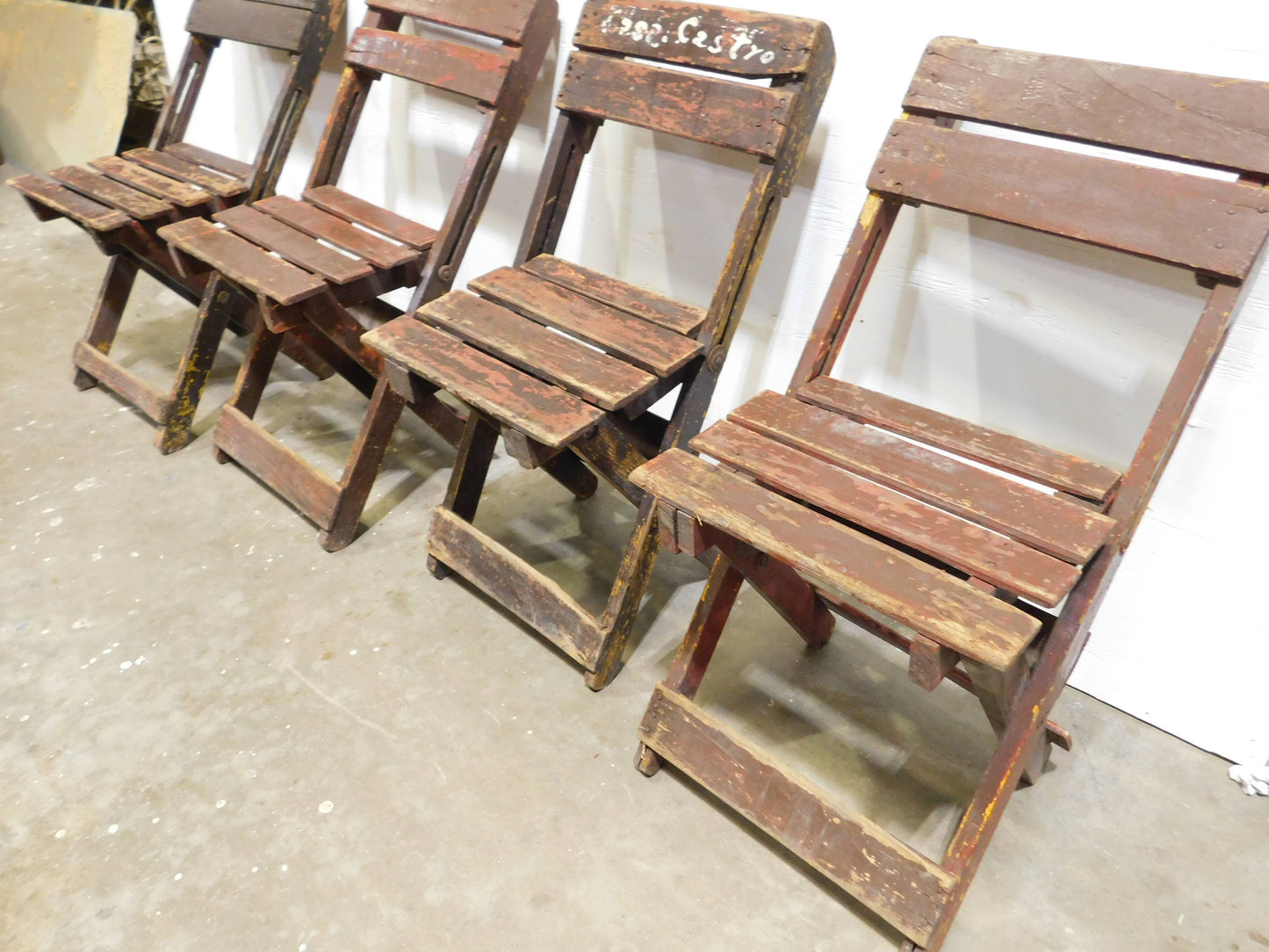 Antique theater folding chairs