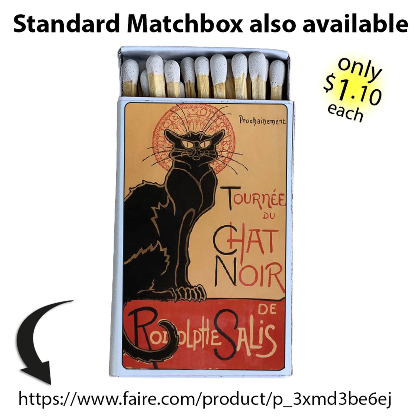 Matches • Cat Noir Wooden Matchboxes • Candle Accessory