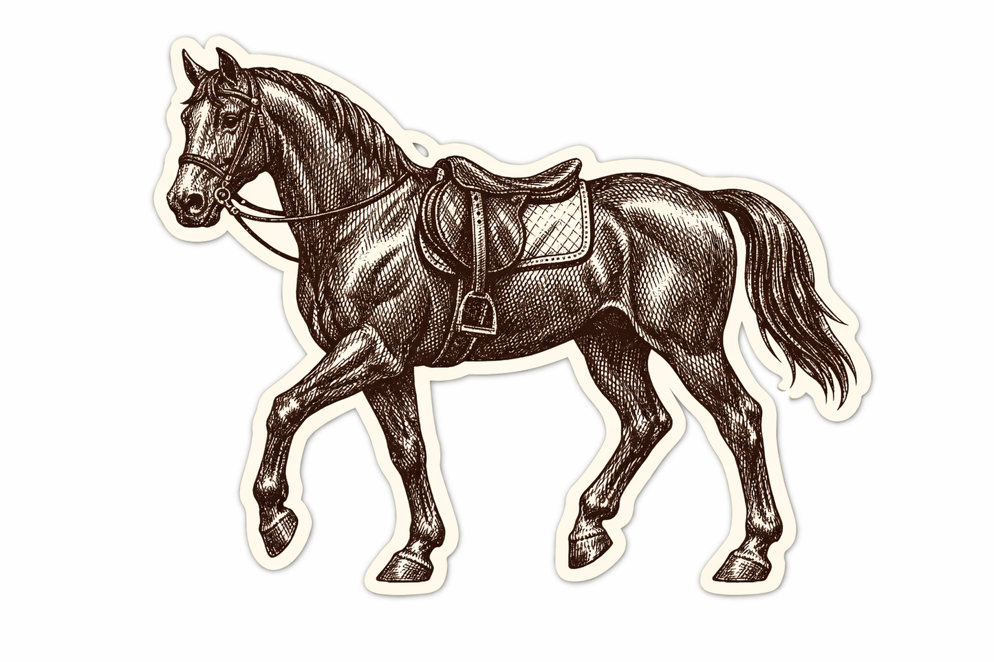 Vintage Engraving Horse Vinyl Sticker – 6 inch