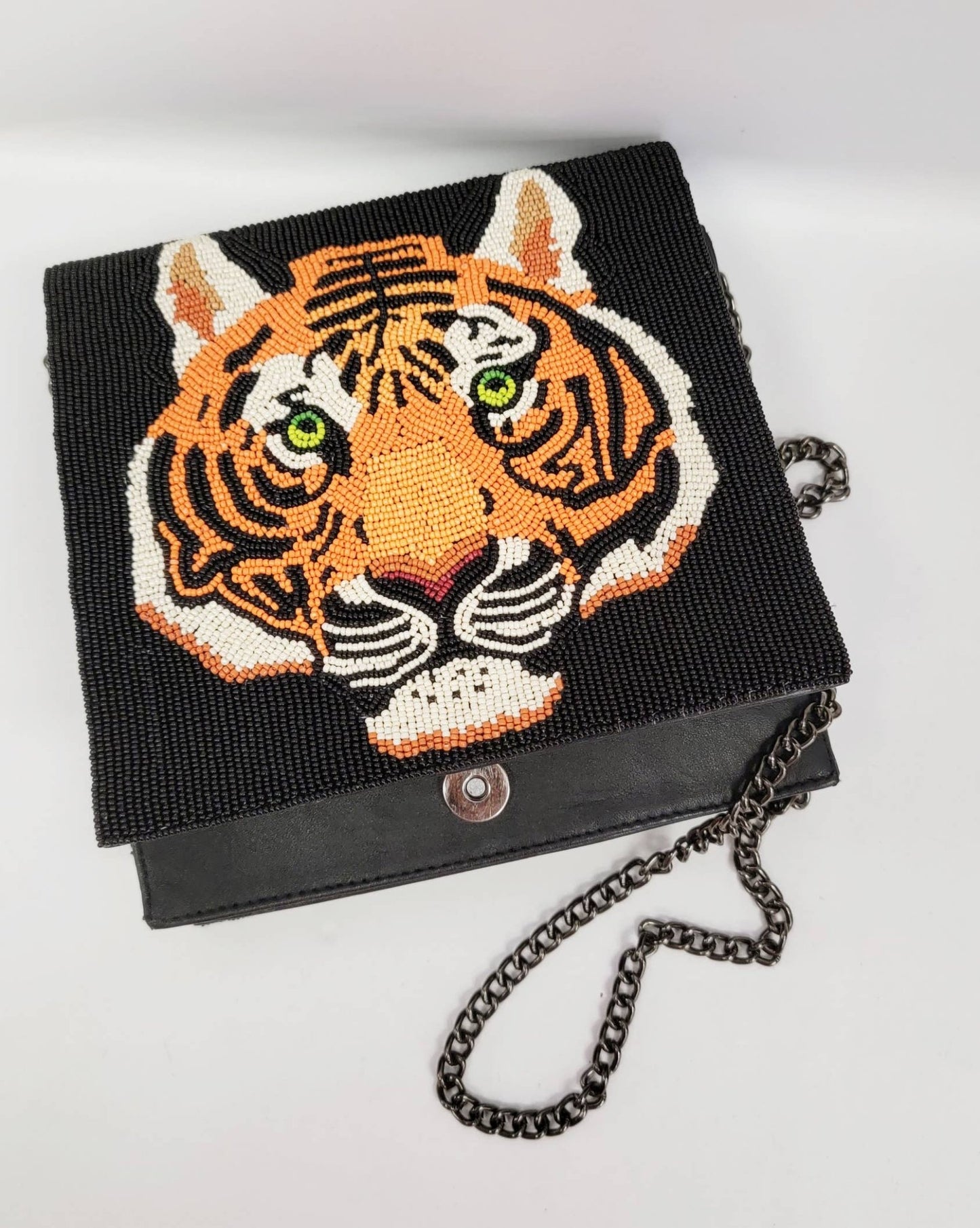 BEADED LEATHER Tigress beaded bag - EPOQUE