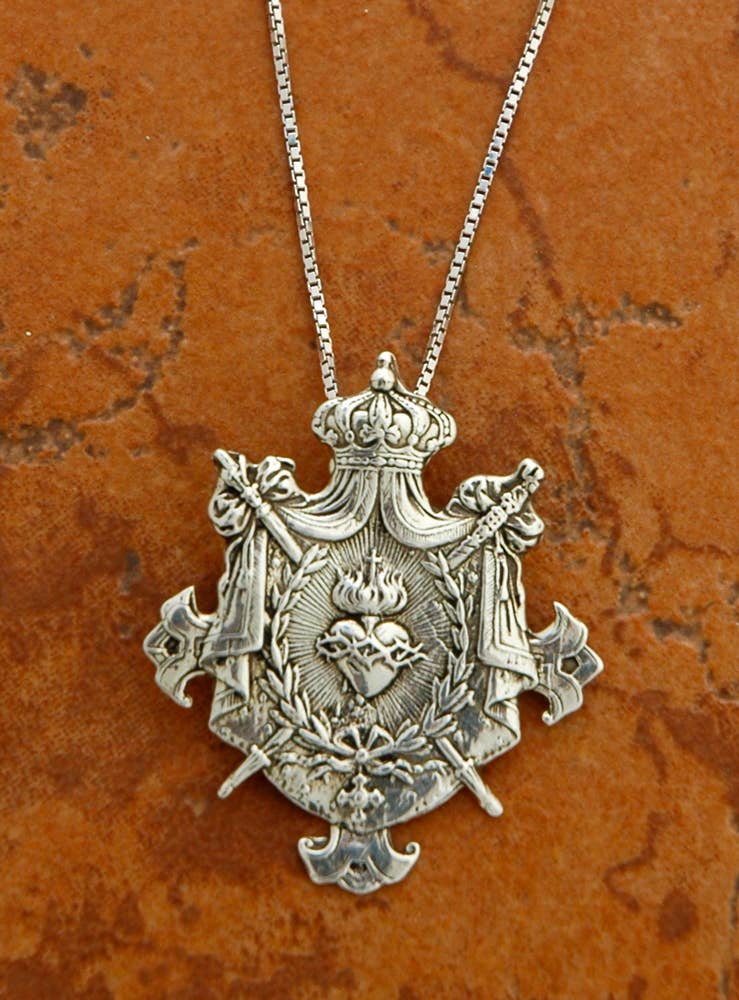 Shield & Swords Sterling Silver Charm Necklace - EPOQUE