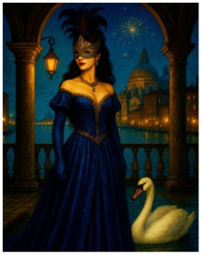 Venetian Mystery Lady Print - EPOQUE