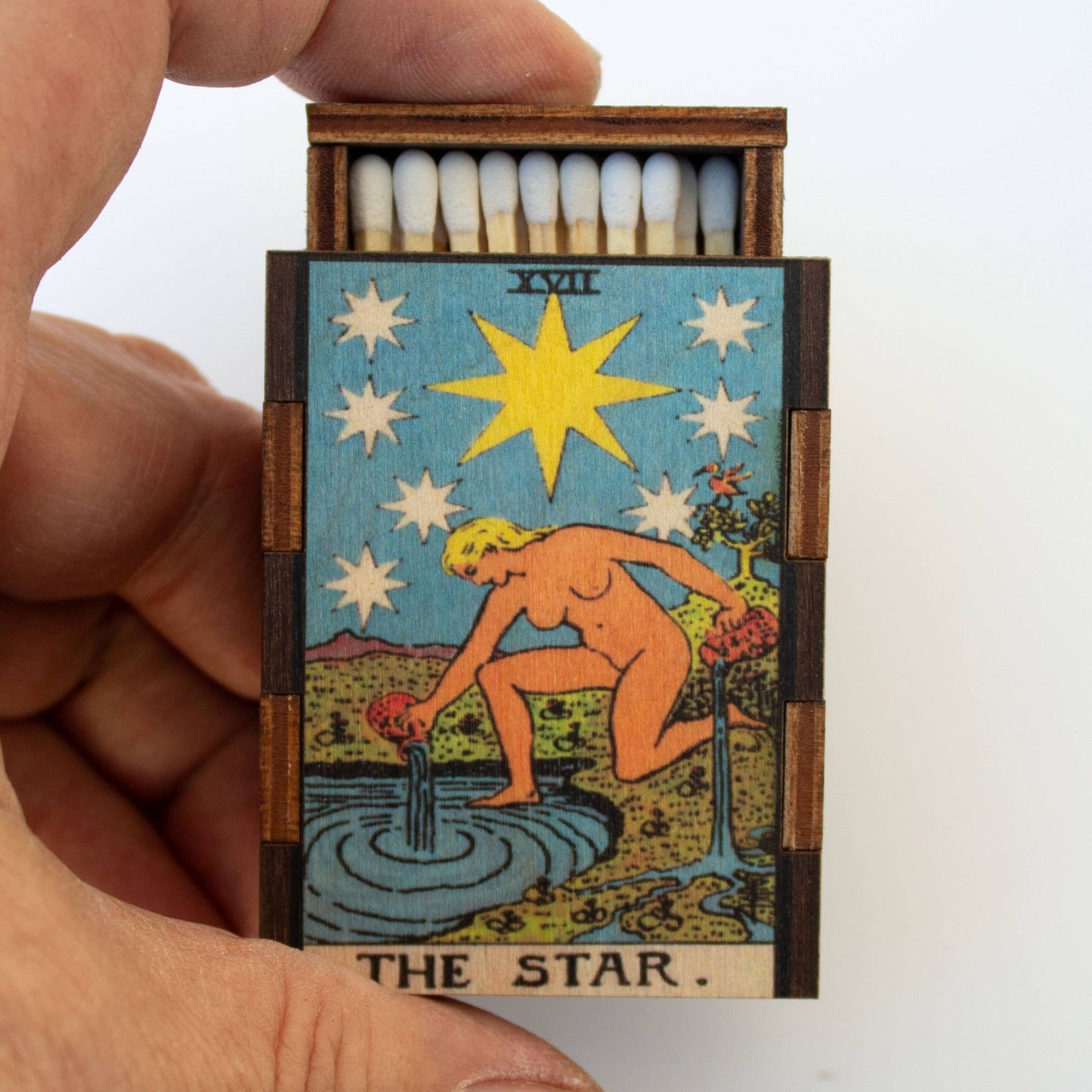 Matches • Tarot Star Wooden Matchbox • Home Decor Candle Acc