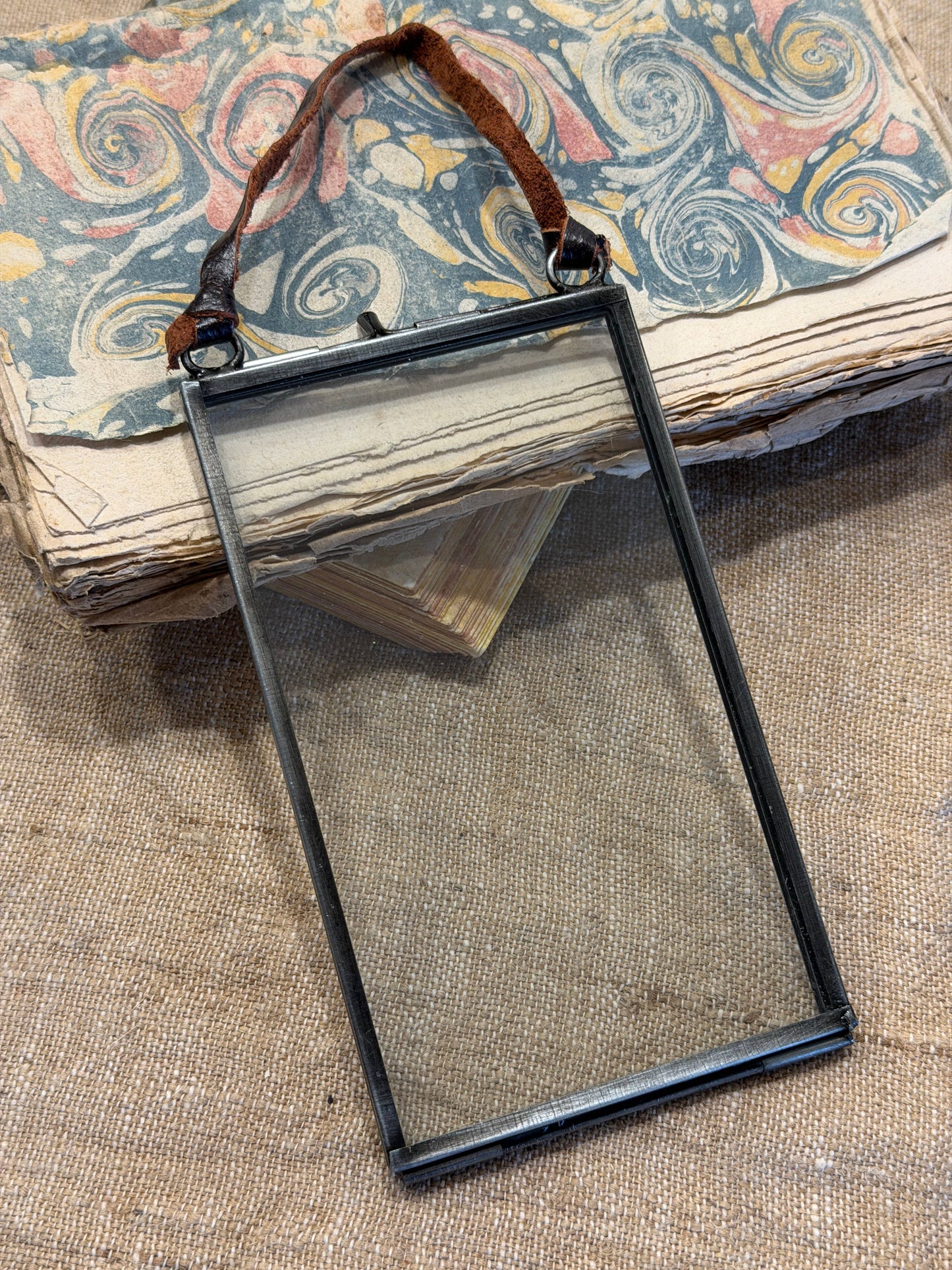 3" x 5"  Antiqued Zinc Glass Frame