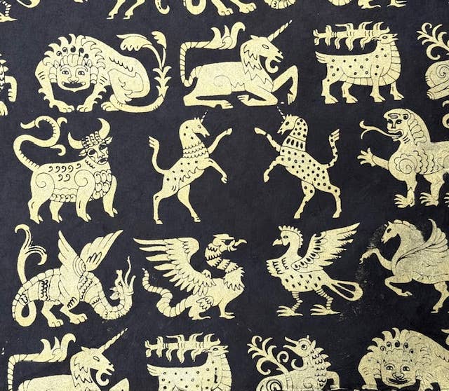 20x30 Fantastic beasts, gold on blk - EPOQUE