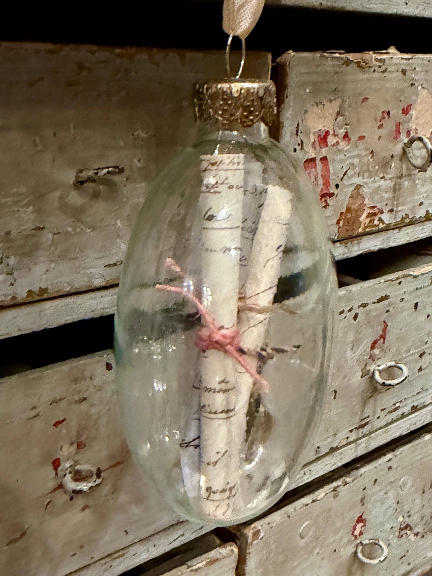 3" Glass French Ephemera ornament - EPOQUE