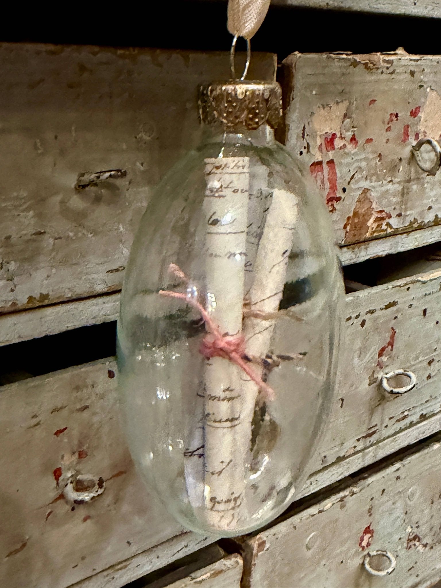 3" Glass French Ephemera ornament - EPOQUE