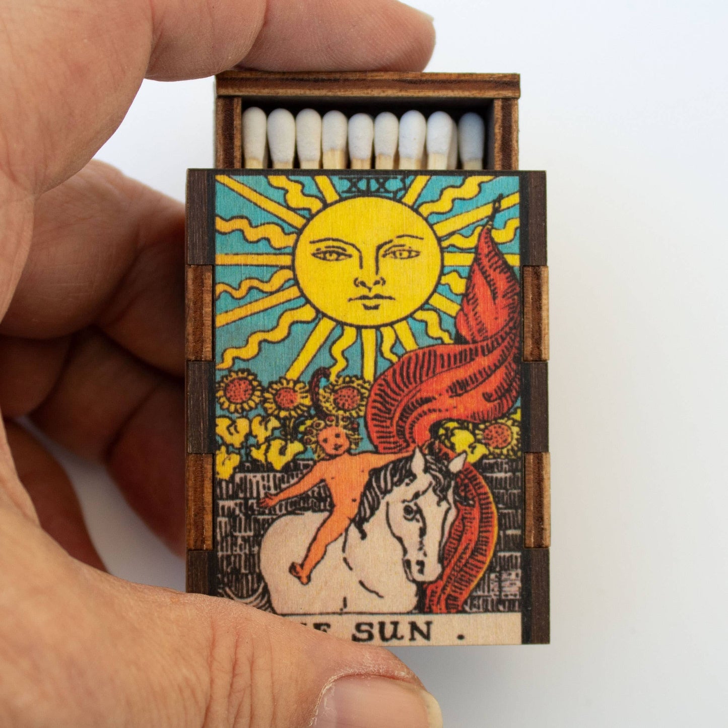 Matches • Tarot Sun Wooden Matchbox • Home Decor Candle Acc