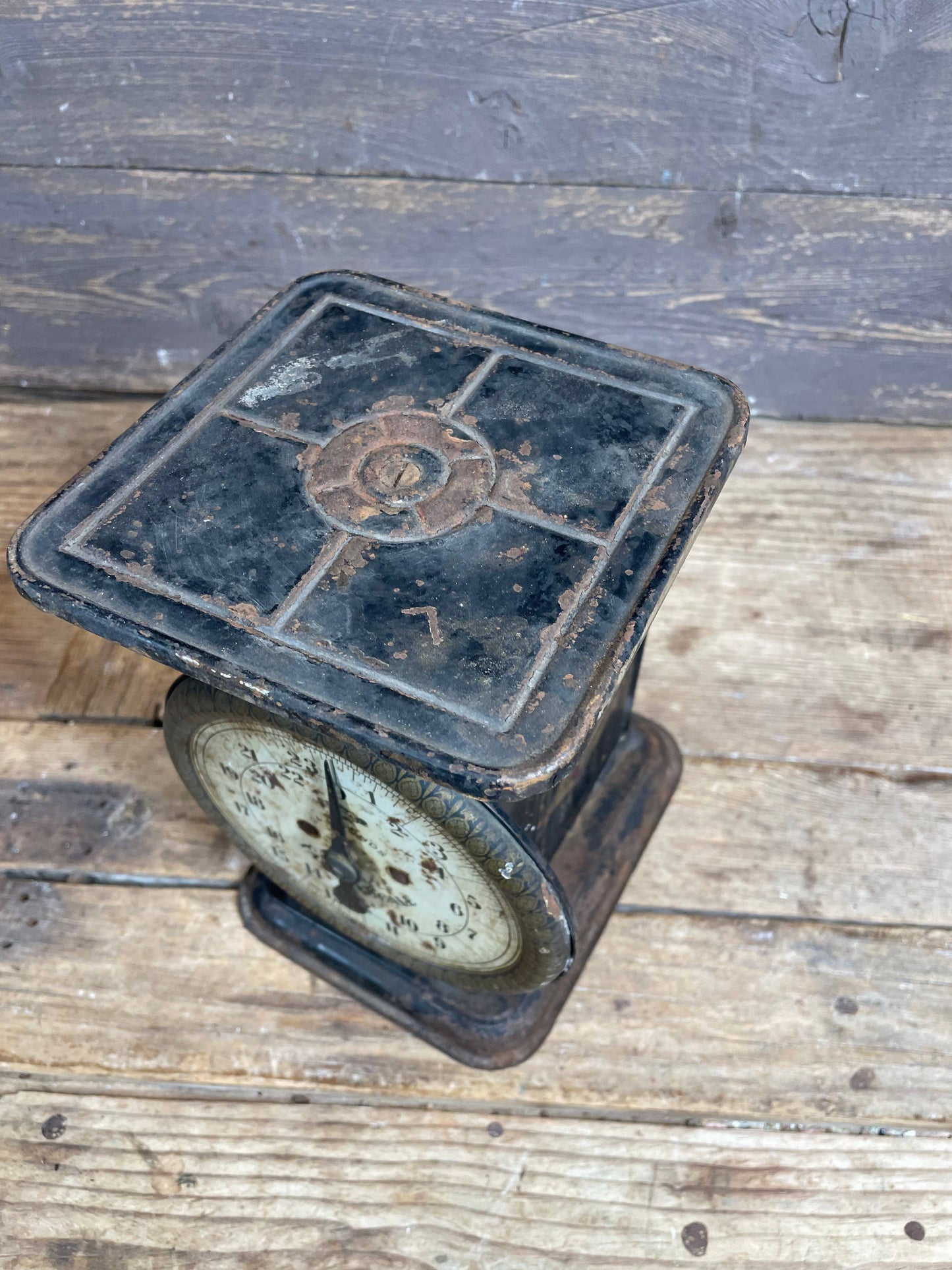Vintage Small Metal Scale-ER-Farmhouse-6x7x9 inches-Old-#4