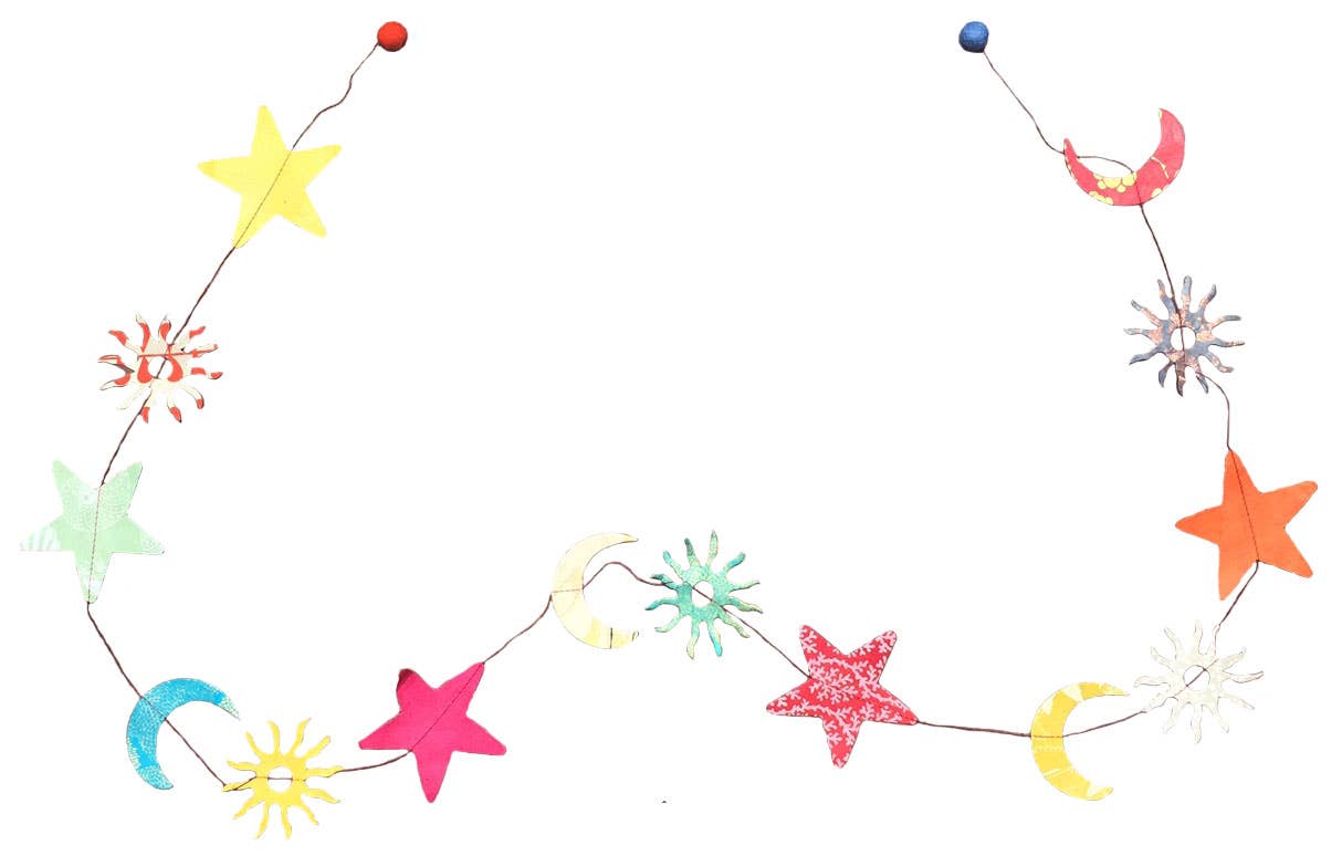 5ft Paper Garland, sun moon & star - EPOQUE