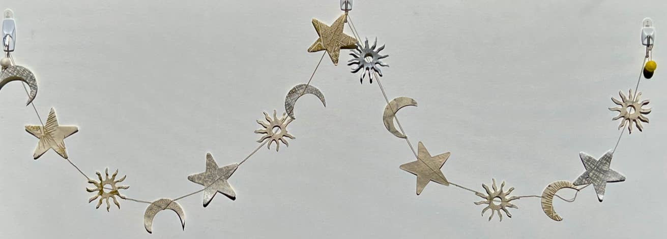 5ft Paper Garlands, sun moon star metallic - EPOQUE