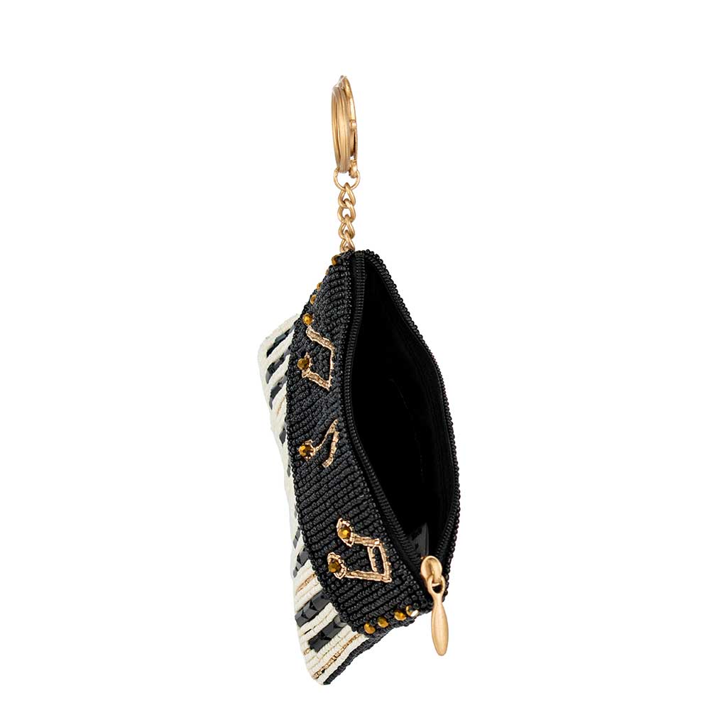 Play it Again Beaded Piano Keys and Notes Coin Purse