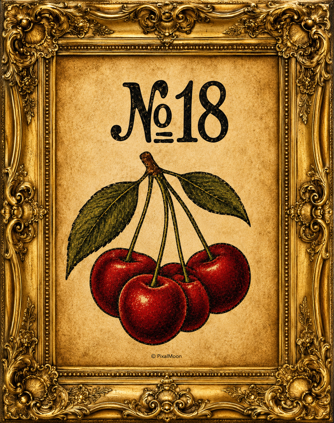 Vintage Botanical Art Print No. 18 — Cherries