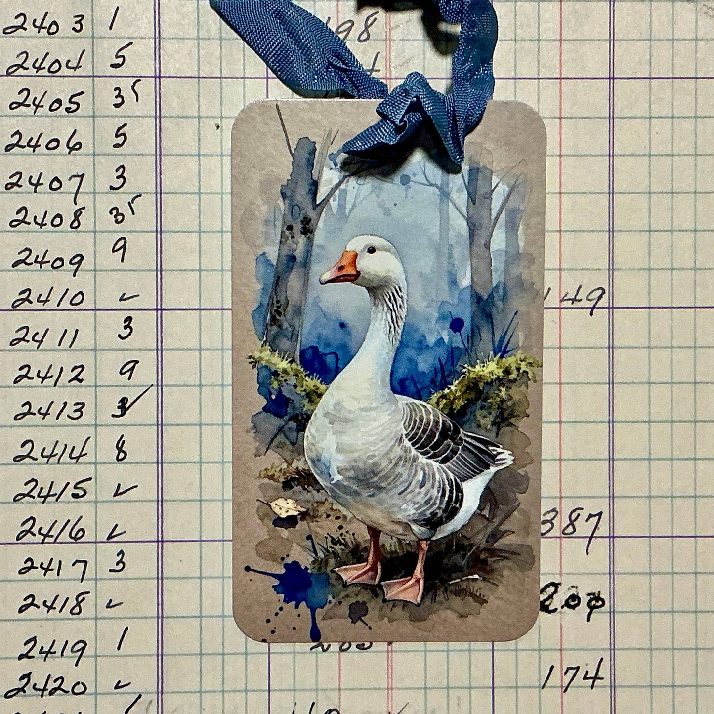 Beautiful Gift Tag Blue Goose - Single or pkg/3     : Pkg/3