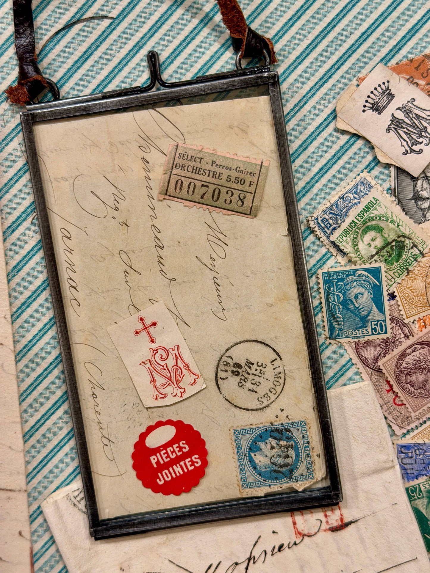 3" x 5"  Antiqued Zinc Glass Frame
