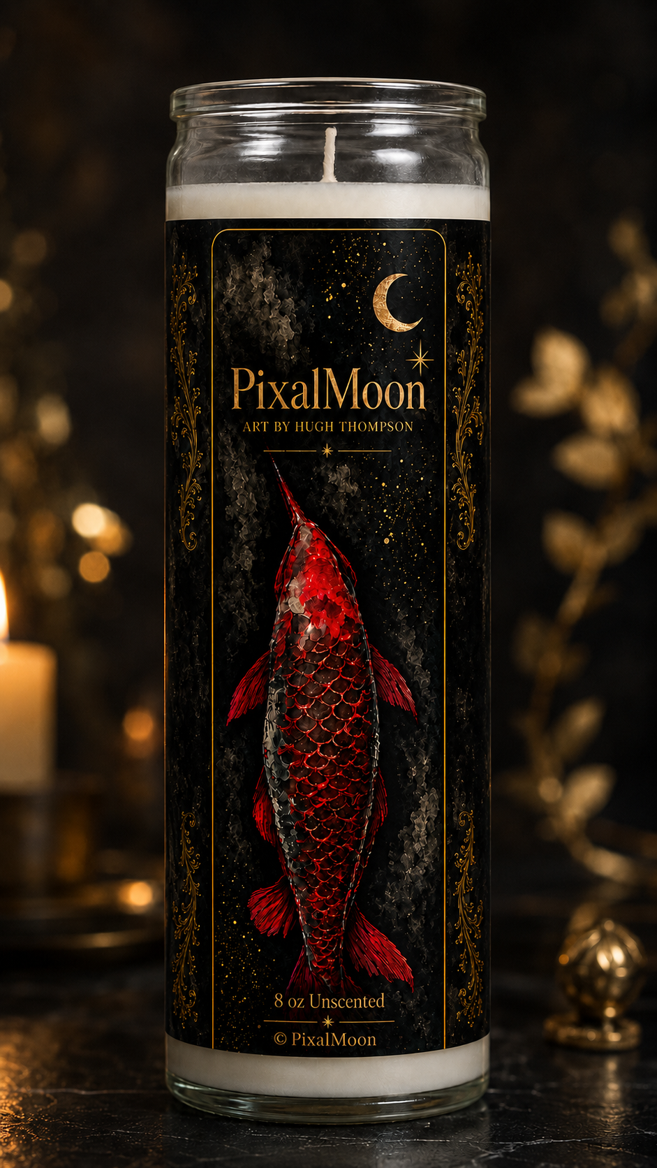 PixalMoon Koi Altar Candle – Limited Edition Artist Series