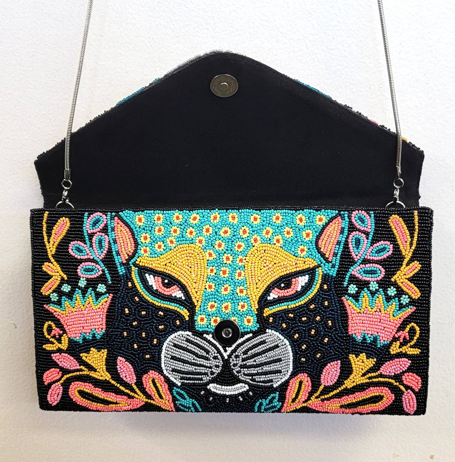 A NEW ARRIVAL BEADED CLUTCH BIG CAT - EPOQUE
