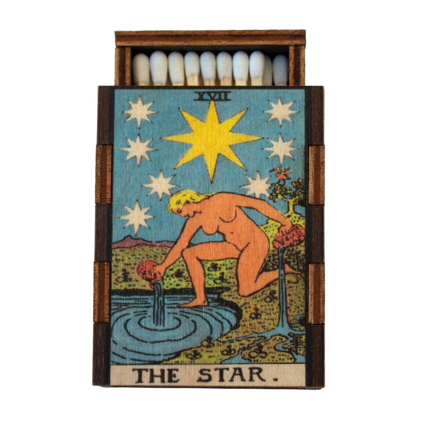 Matches • Tarot Star Wooden Matchbox • Home Decor Candle Acc