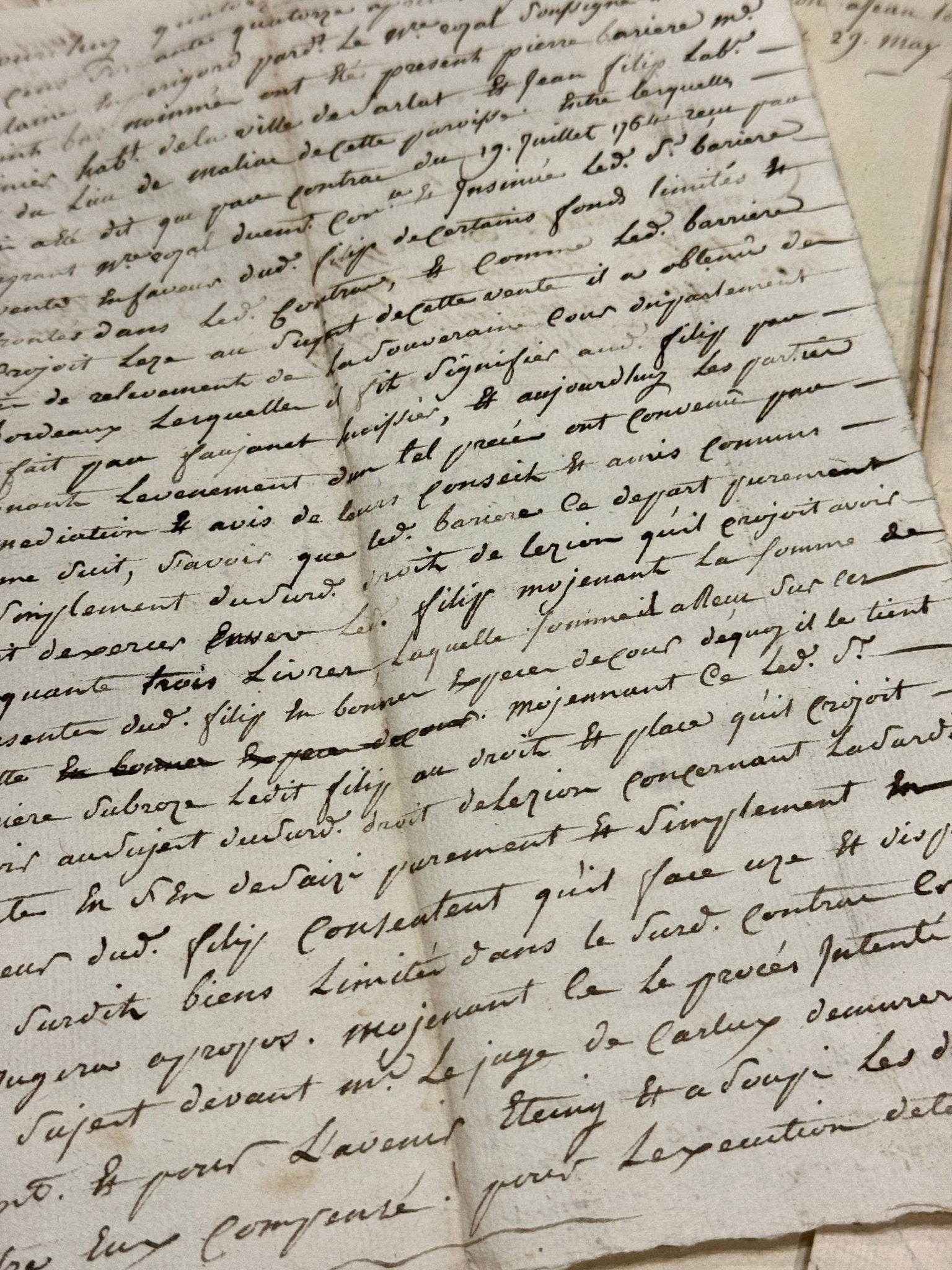Antique 1774 French Documents - 250 Years Old - EPOQUE