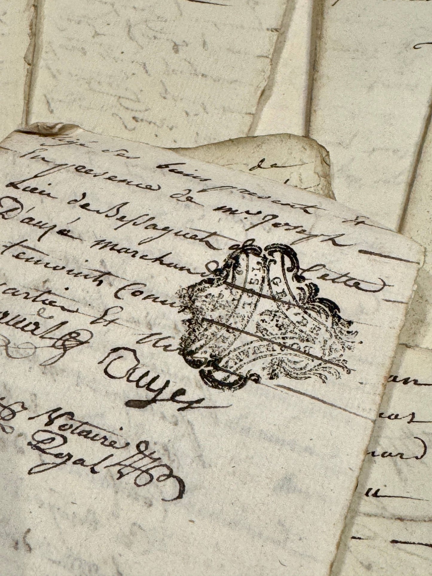 Antique 1774 French Documents - 250 Years Old - EPOQUE