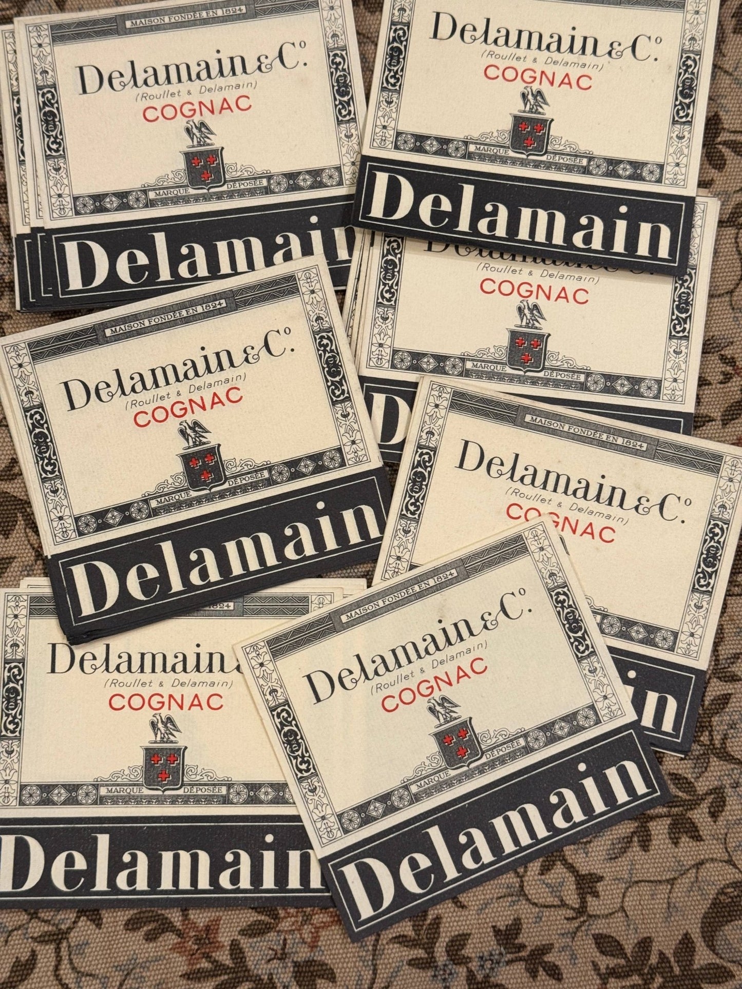 Antique French DeLamain & Co. Roullet Labels – Set of 2 - EPOQUE