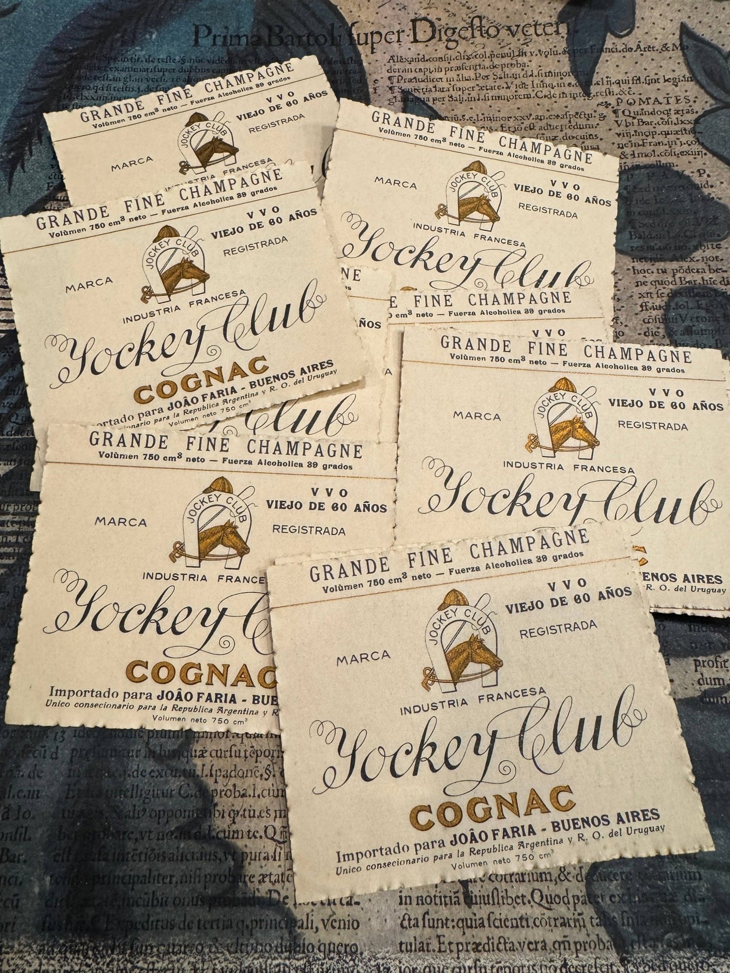 Antique French Grand Fine Cognac Labels – Set of 2 - EPOQUE