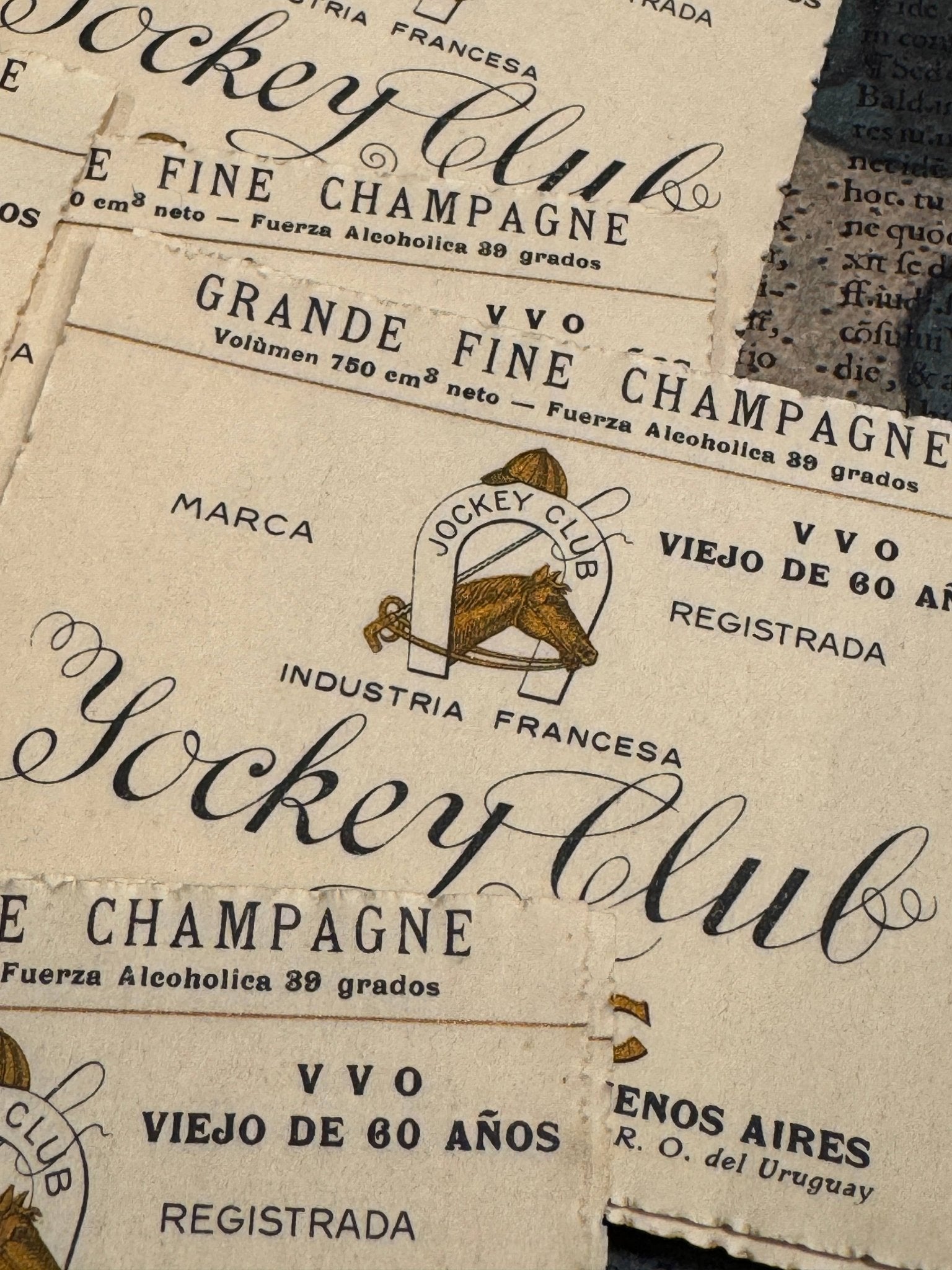 Antique French Grand Fine Cognac Labels – Set of 2 - EPOQUE