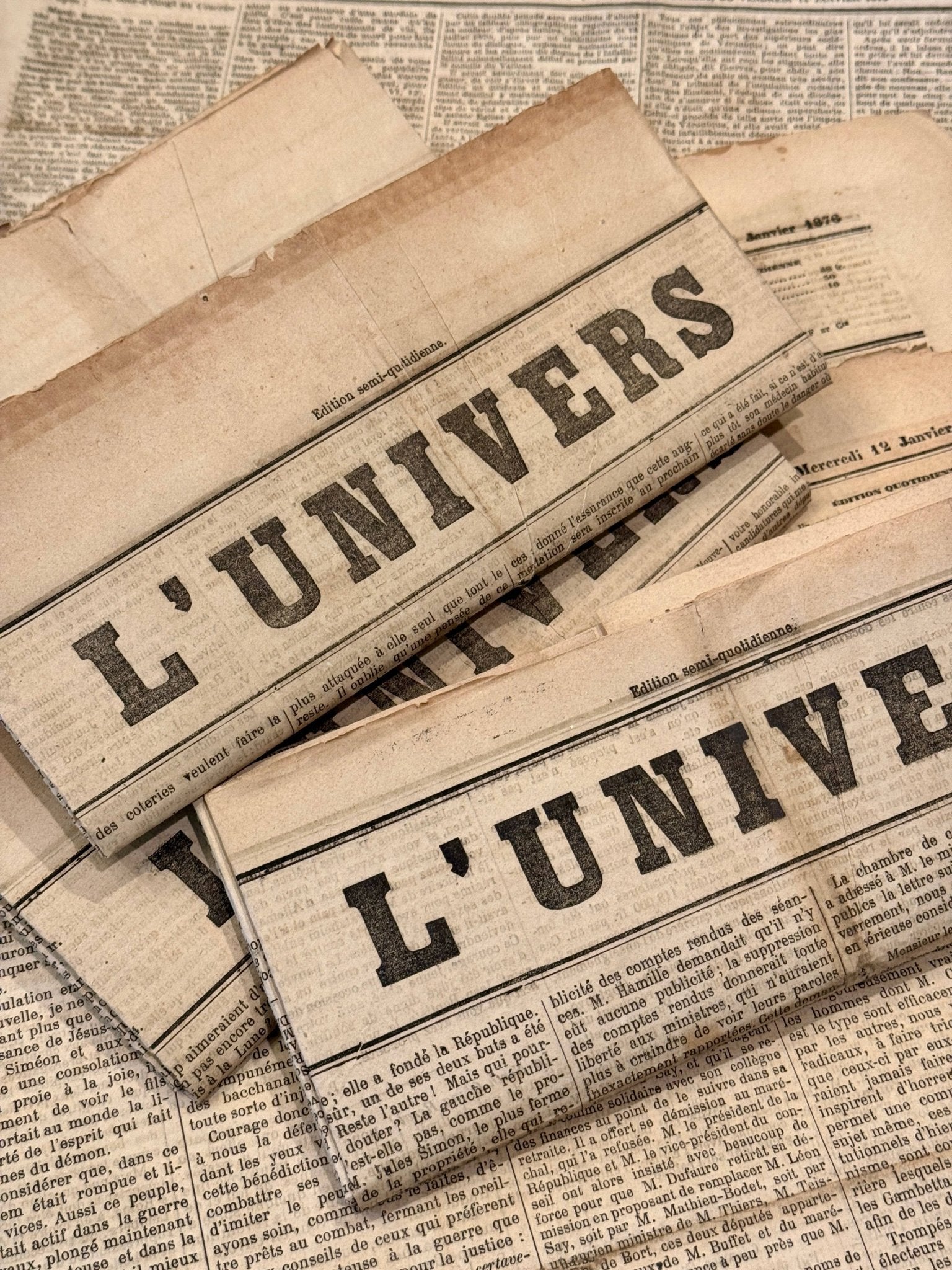 Antique French Newspapers - 1800s - EPOQUE
