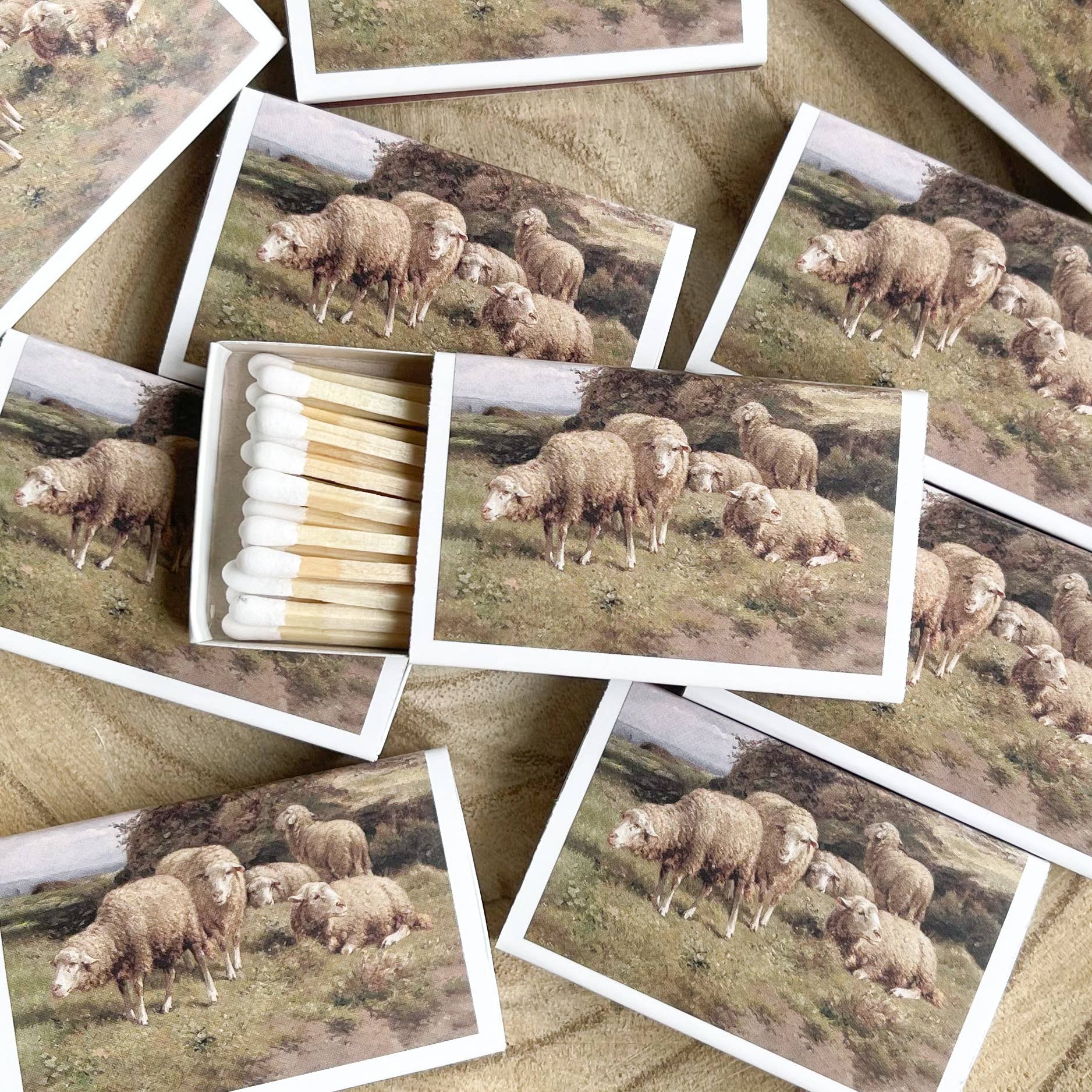 Antique Sheep Match Set // Vintage Landscape - EPOQUE