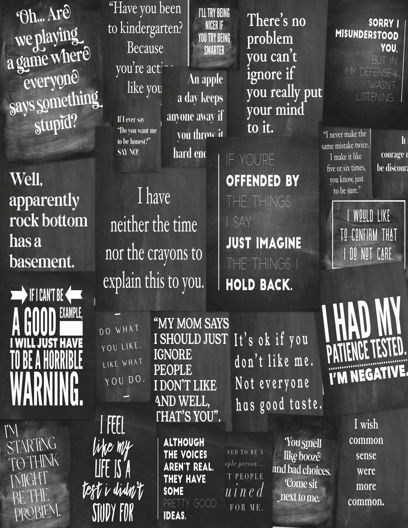 Assorted 11" x 17" Three Piece "Baditude" Chalkboard Papers - EPOQUE