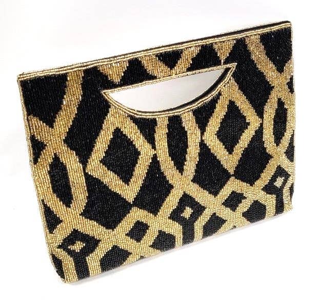 BEADED CUT HANDLE CLUTCH - EPOQUE