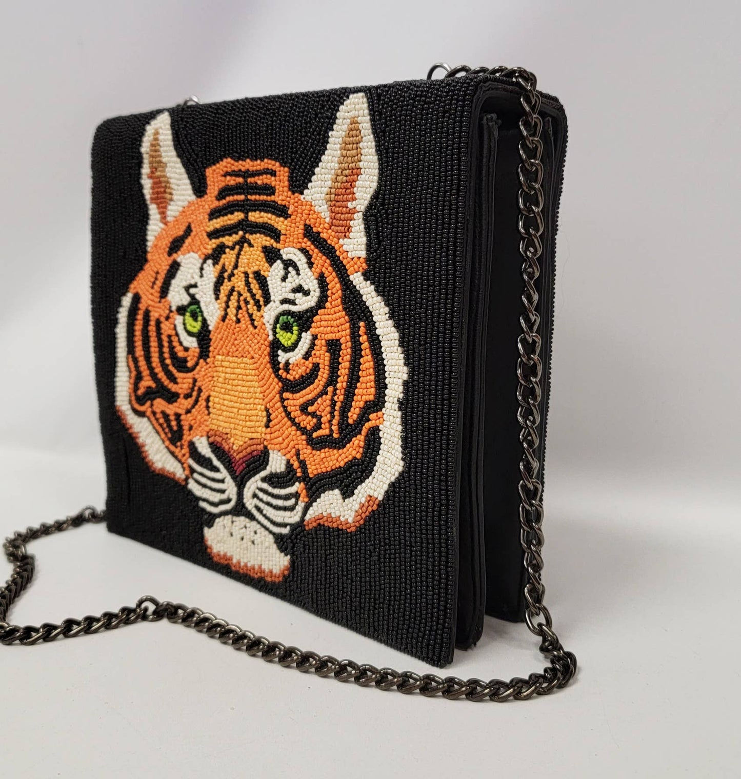 BEADED LEATHER Tigress beaded bag - EPOQUE