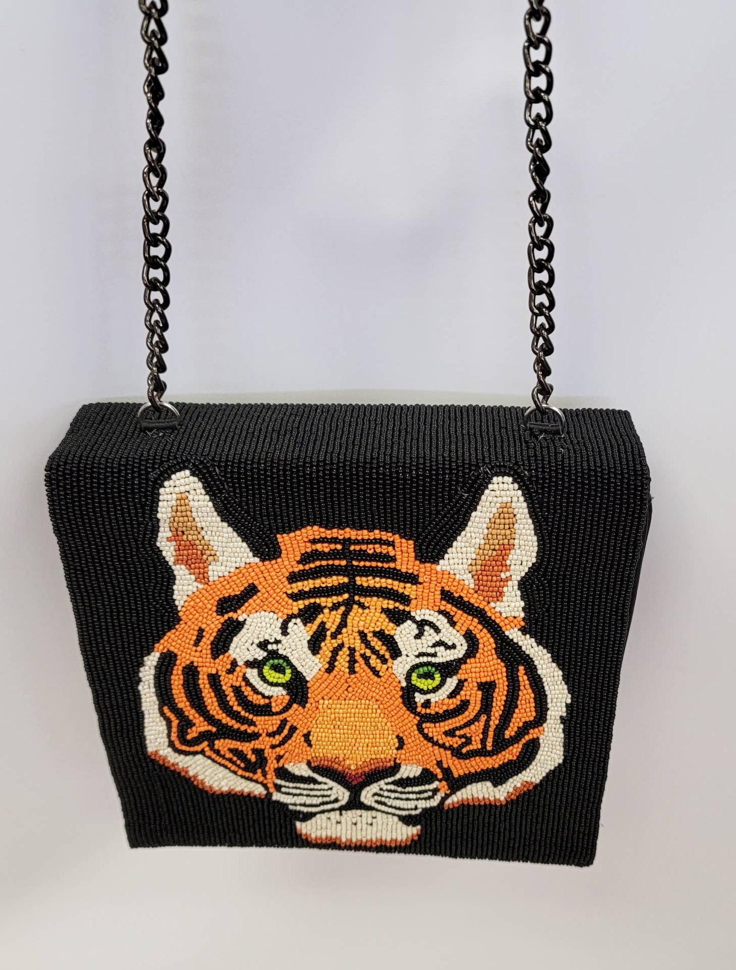 BEADED LEATHER Tigress beaded bag - EPOQUE