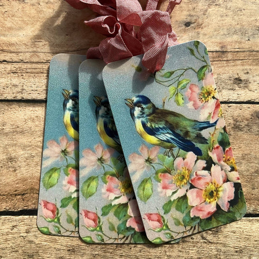 Beautiful Gift Tags Bird in Spring Blossom Single or pkg/3 - EPOQUE