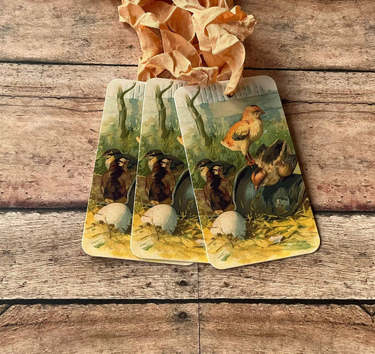 Beautiful Gift Tags CHICKS - SINGLE or pkg/3    - EPOQUE