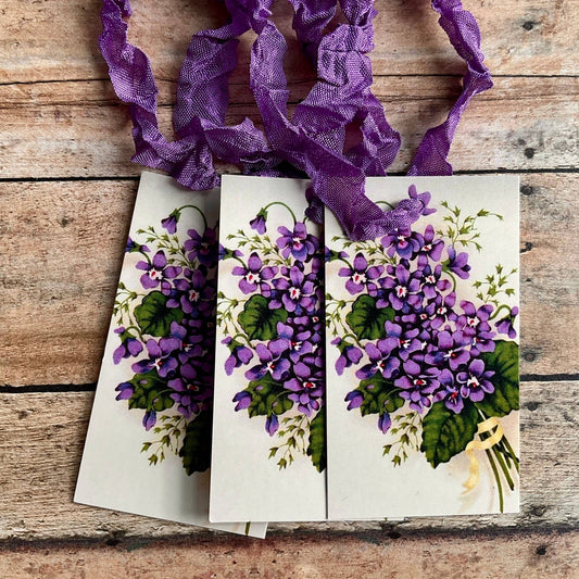 Beautiful Gift Tags Dark Violets - Pkg/3 - EPOQUE