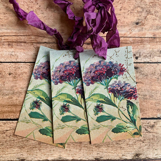 Beautiful Gift Tags Purple Flower - pkg/3 - EPOQUE