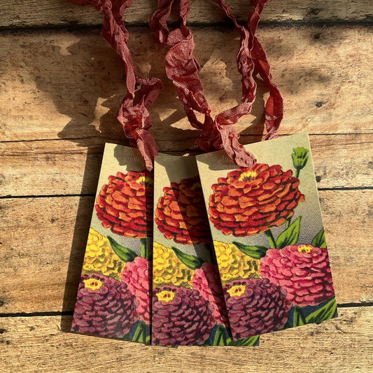 Beautiful Gift Tags Zinnia - Single or pkg/3 - EPOQUE