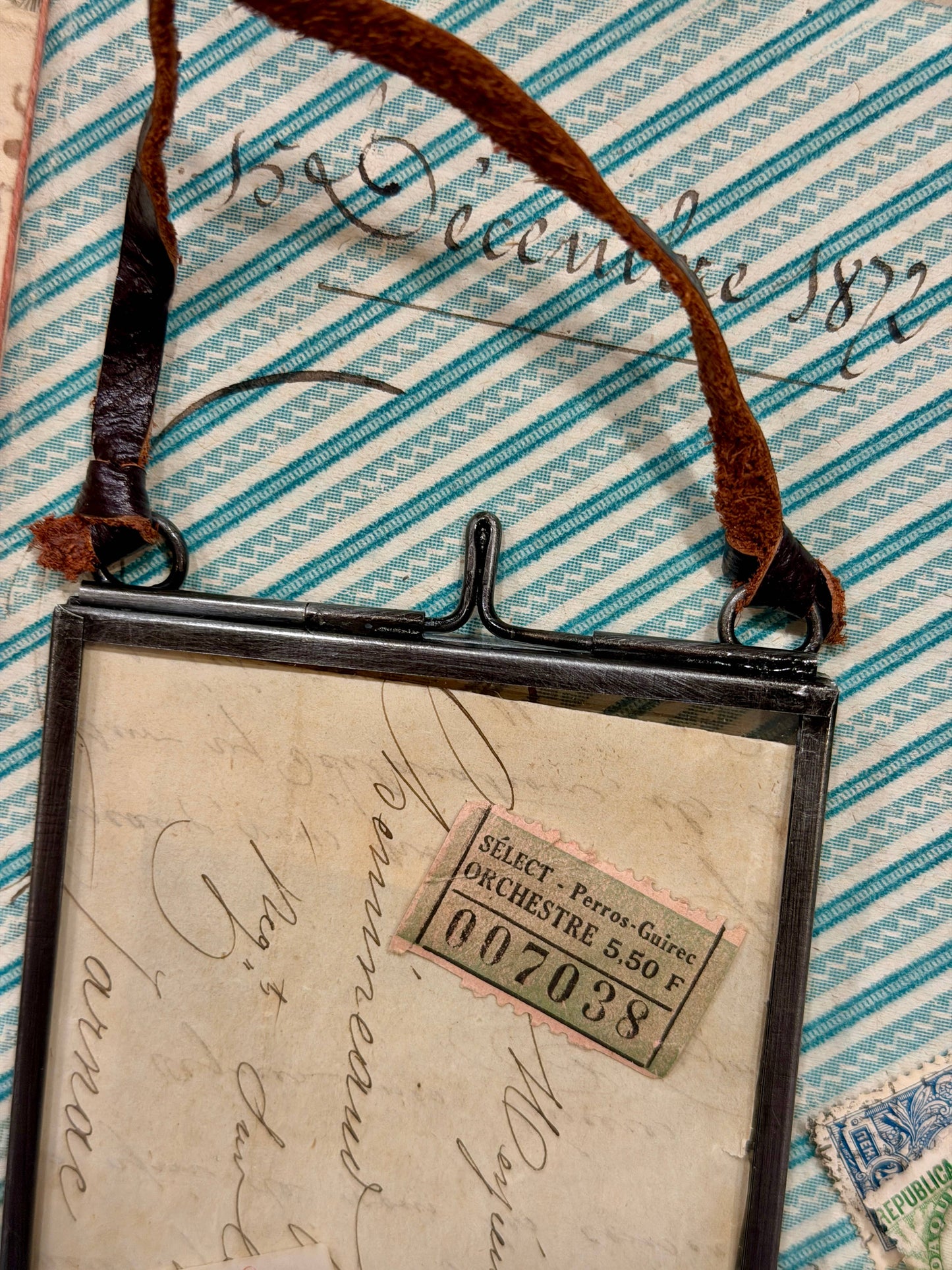 3" x 5"  Antiqued Zinc Glass Frame