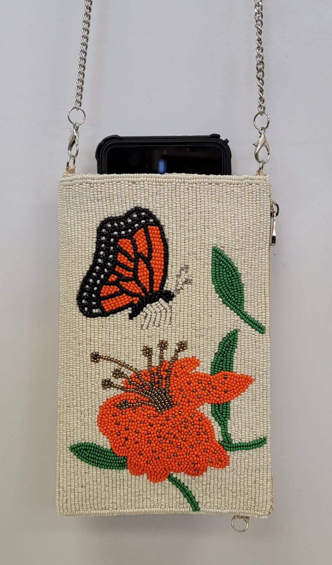 CELL PHONE BEADED BAG BUTTERFLY - EPOQUE