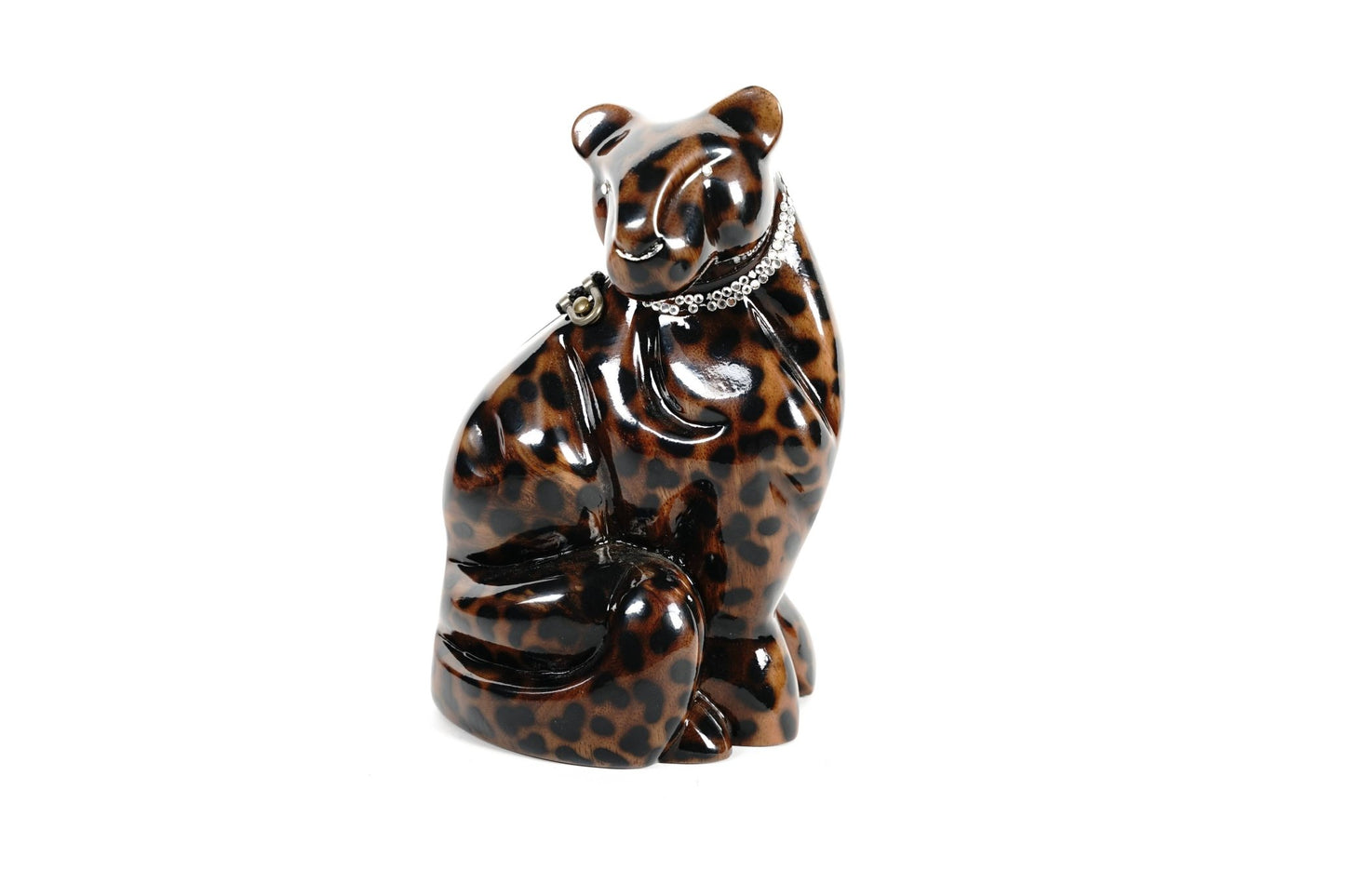 Charlie Cheetah Acacia Wood with Swarovski Crystal Collar - EPOQUE