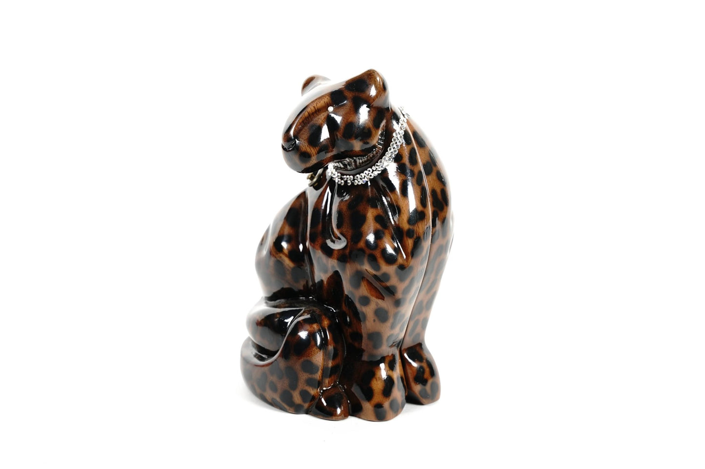 Charlie Cheetah Acacia Wood with Swarovski Crystal Collar - EPOQUE