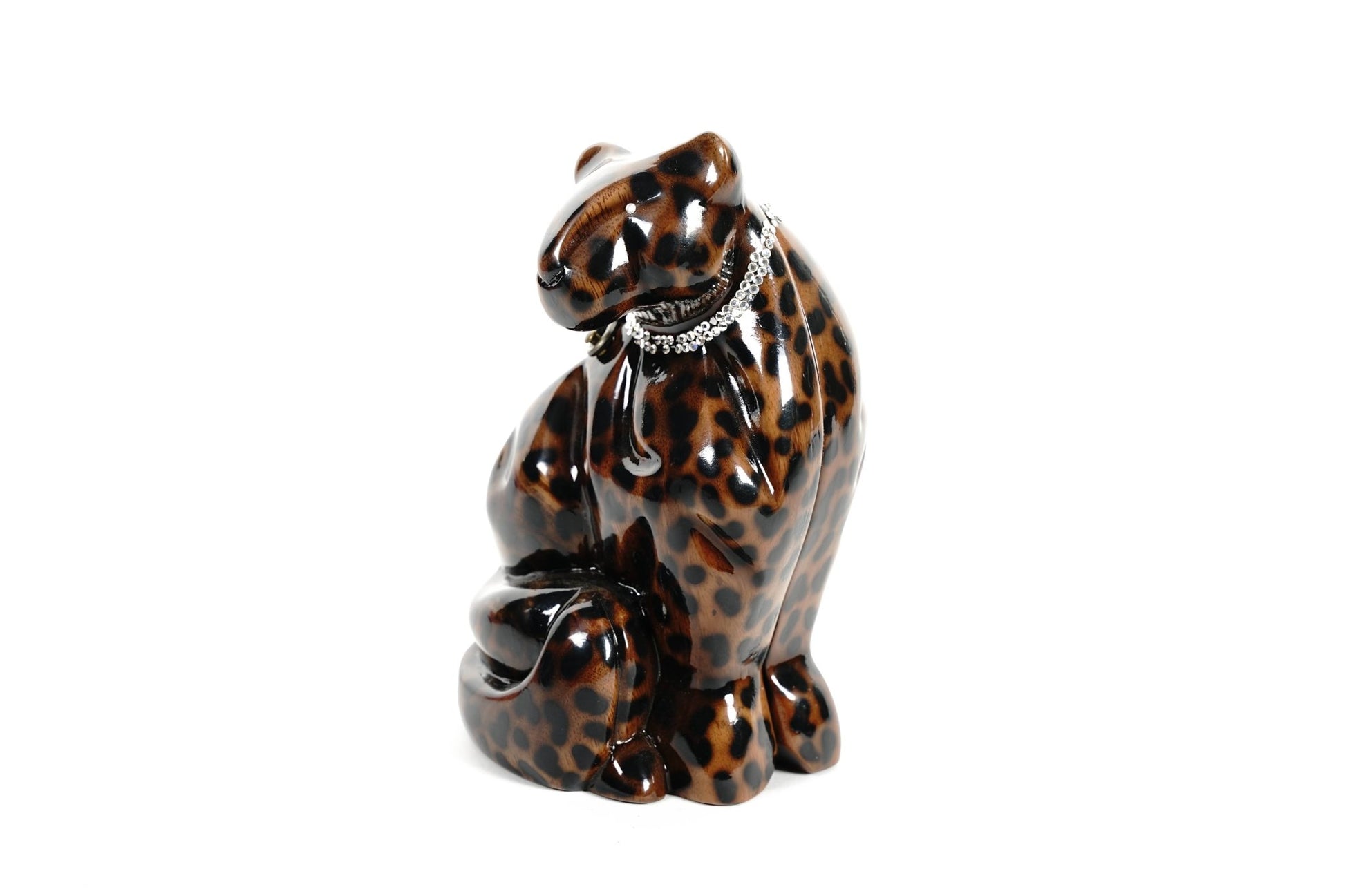 Charlie Cheetah Acacia Wood with Swarovski Crystal Collar - EPOQUE