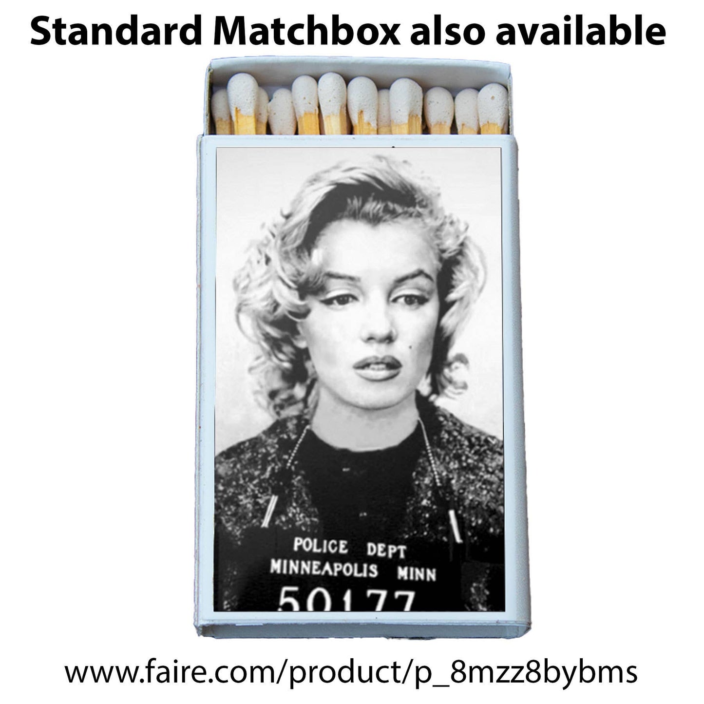 Matches • Celebrity Mug Shot Wooden Matchbox • Home Decor