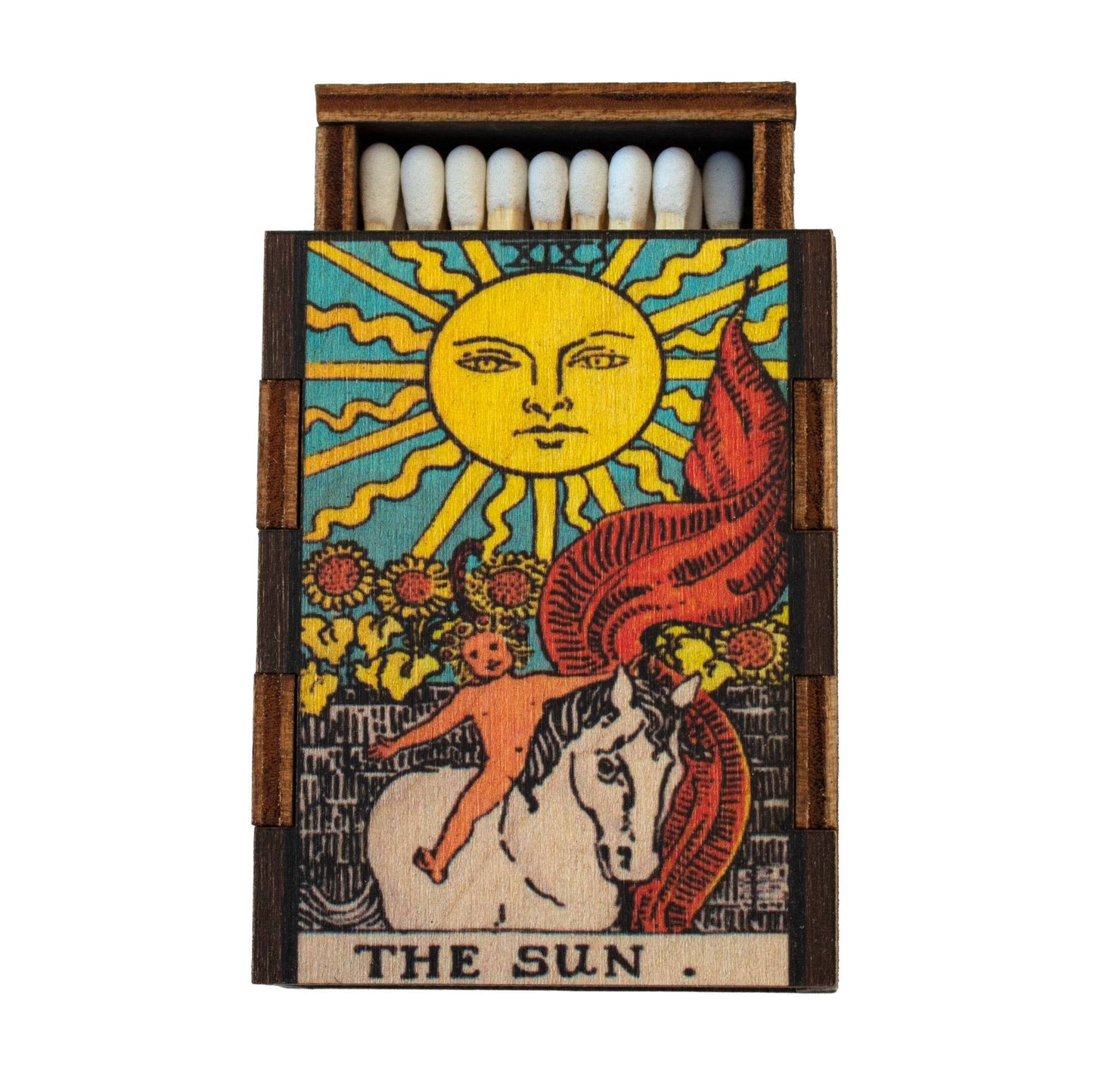 Matches • Tarot Sun Wooden Matchbox • Home Decor Candle Acc