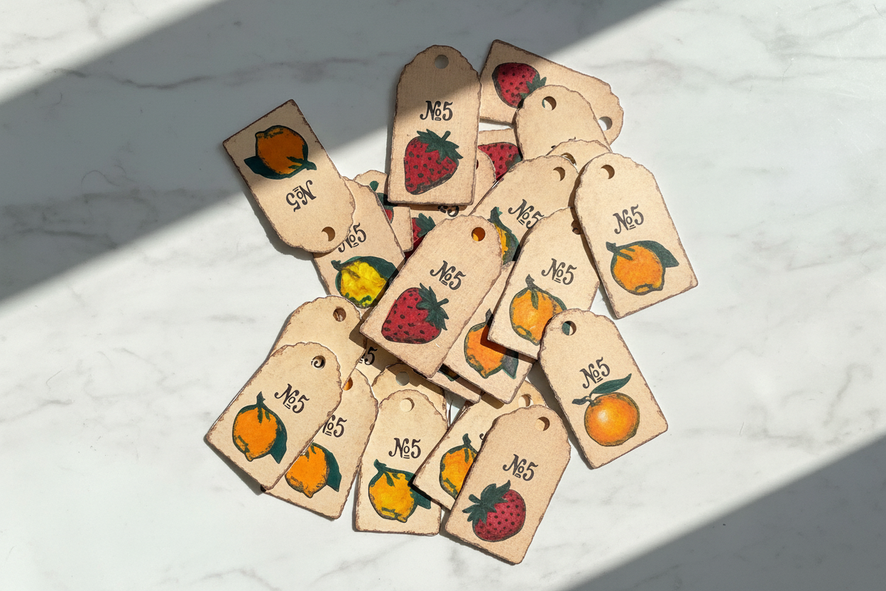 Gift Tags on White Marble
