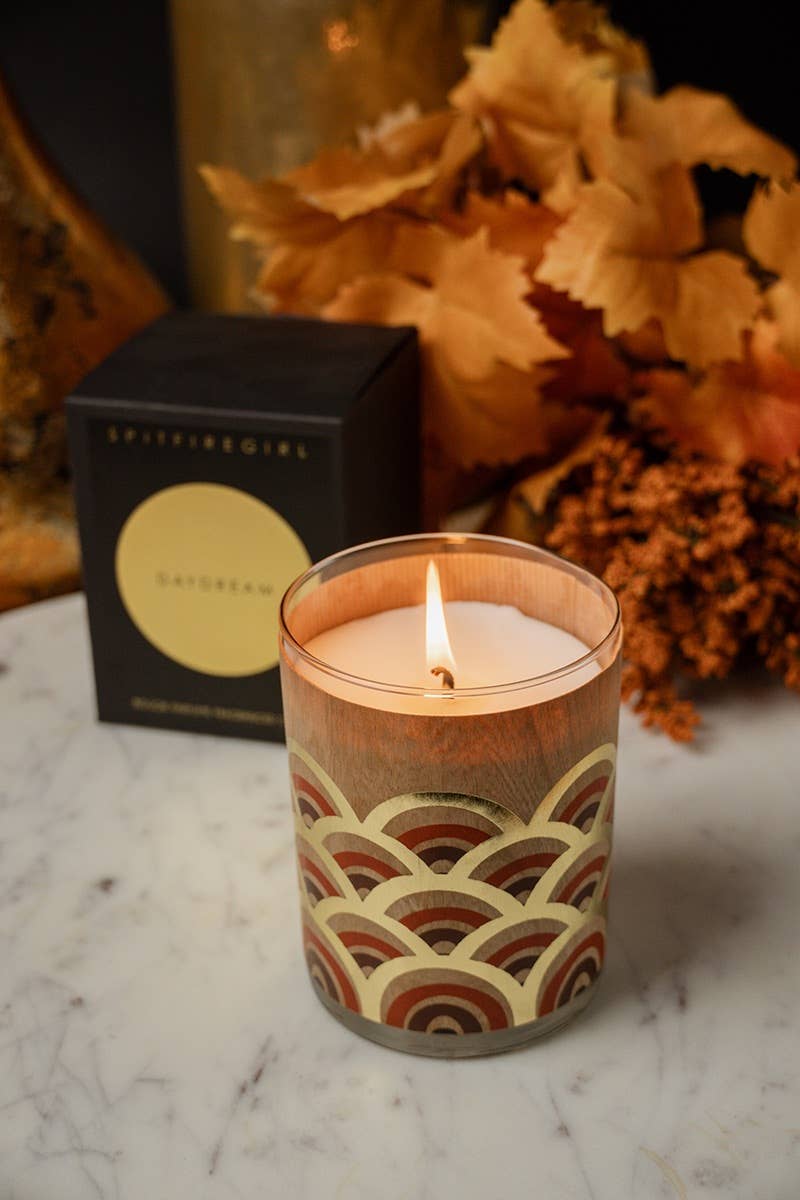 Gold Foil Wood Wrapped Candle Daydream - EPOQUE