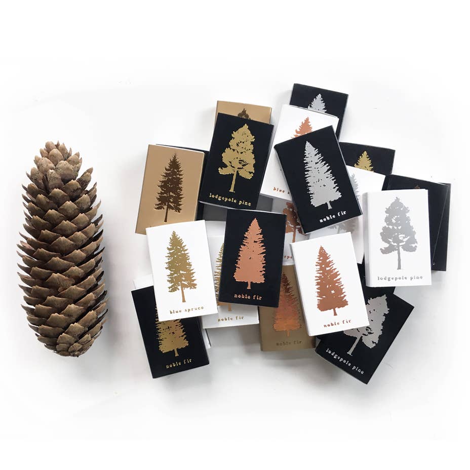 Lodgepole Pine Tree Matchbox | Tall Evergreen Matches - EPOQUE