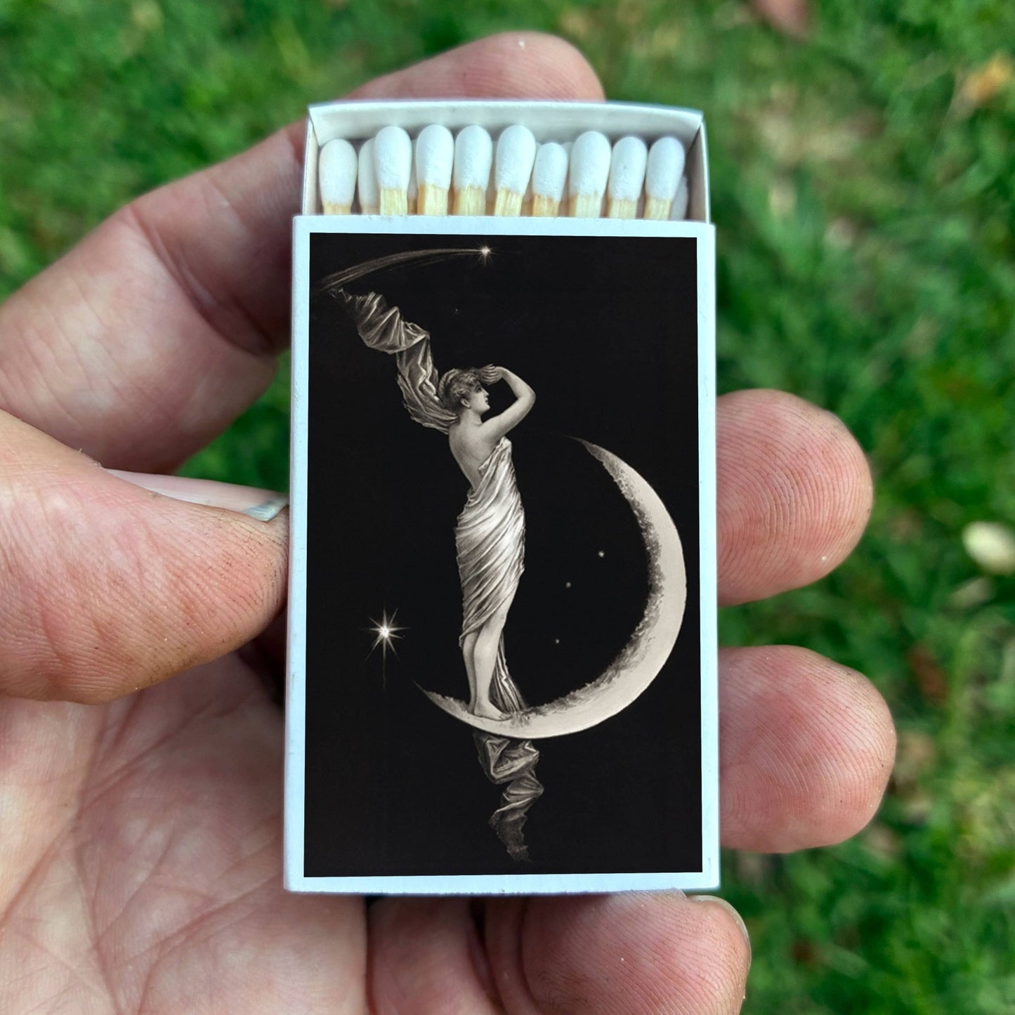 Matches • Art • Woman on Crescent Moon • Home Decor - EPOQUE