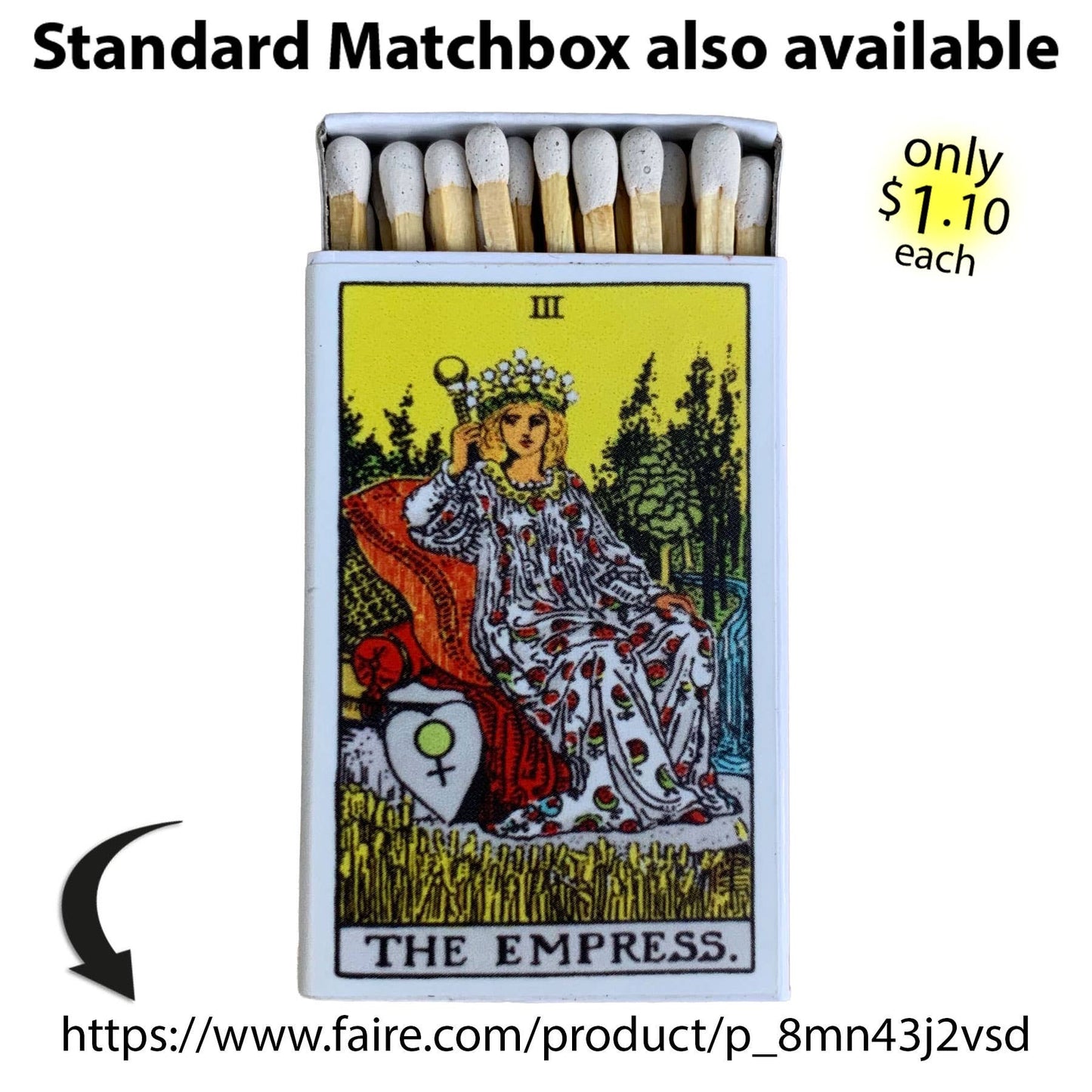 Matches • Tarot Empress Wooden Matchbox • Home Decor - EPOQUE